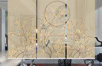 Love craft new Chinese style screen soft partition soft hanging curtain translucent screen translucent curtain flower bird