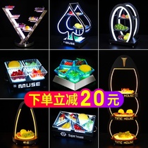 Bar luminous fruit plate rack led snack plate Creative snack snack plate Fruit platter stainless steel KTV fruit plate plate