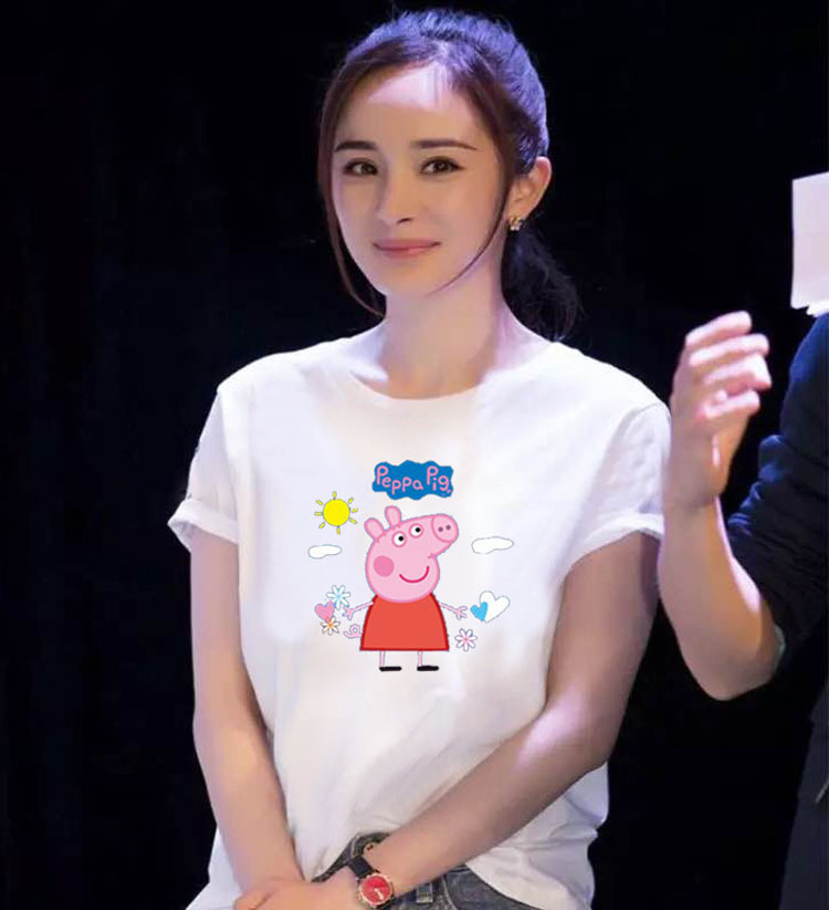 小猪佩奇t恤女衣服短袖ins抖音同款佩琪体恤半
