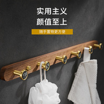 Adhesive hook solid wood wall hook Wall Wall hanger porch entrance wooden key hanging door hook free of punching