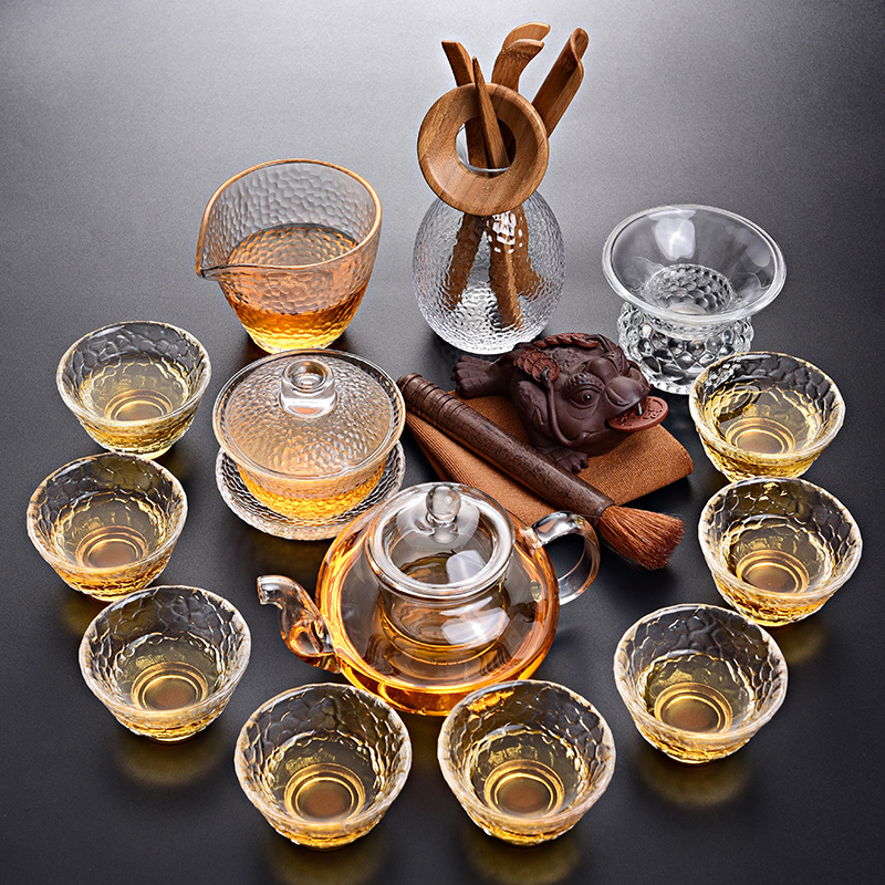 Tao good heat - resistant glass tea set suit household transparent glass tea tea of a complete set of white tea tea sets