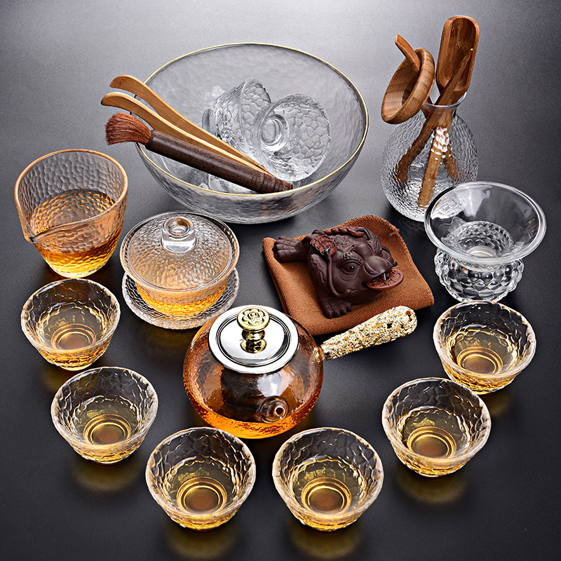 Tao good heat - resistant glass tea set suit household transparent glass tea tea of a complete set of white tea tea sets