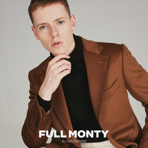 Full Monty Camel Single Row Flat Roller Business Slim Mens Wool Coat Casual Wool Coat Mid Length