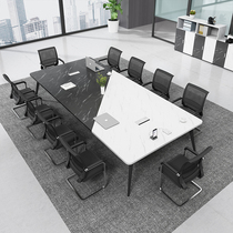 Zhenbu Office Furniture Modern Simple Conference Table Rectangular Size Training Negotiations Color Table and Chair Combination