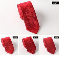 Fashion dress professional wear wedding tie men Korean groom wedding business tie red narrow leisure British