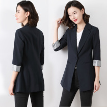 2020 new womens autumn womens chic jacket slim casual suit Korean version of the three-point sleeve professional suit women