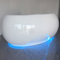 Creative welcome desk fashion paint front desk decoration decoration modern special-shaped booth curved cashier