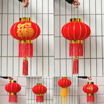 Flocking small lantern ornaments Outdoor Lantern string pendants festival wedding decorations scene arrangement red lantern