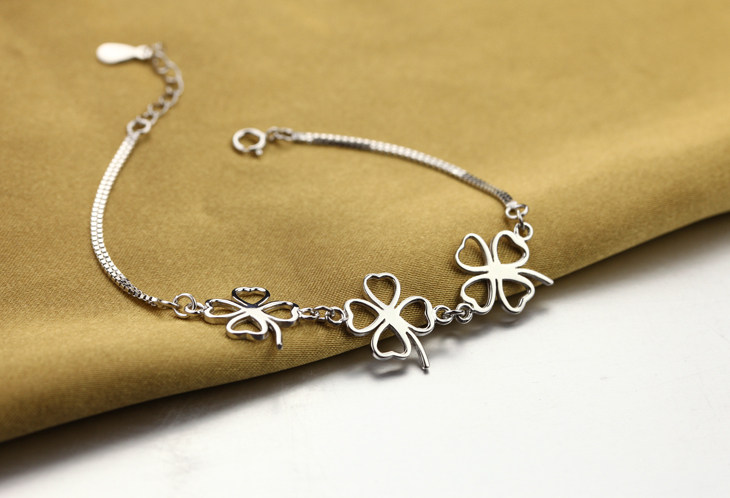 韩版复古气质时尚甜美女士双链 925银手链女饰品