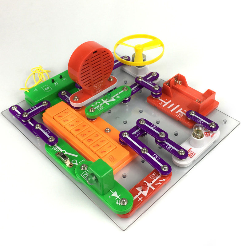 王老师电子积木儿童益智拼装拼插物理电路玩具智力开发w-189