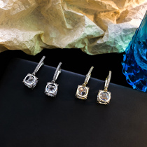 Geometric zircon earrings female advanced feel micro-inlaid earrings 2020 New Tide Korean Net red temperament earrings