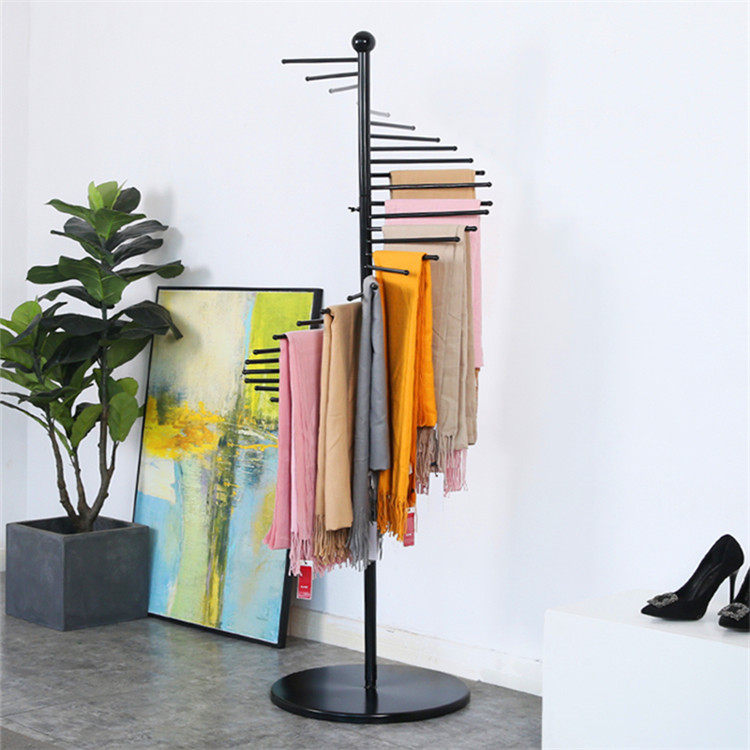 挂皮带的围巾架展示架不锈钢丝巾布料裤子落地式面料样布多功能架