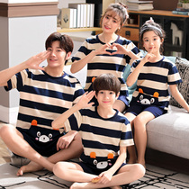 Summer short sleeves Sleeping Lady Cartoon Short Sleeves Children Slim CUHK Scouts a family of three pure cotton mens home clothes