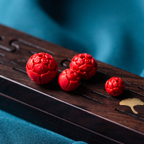 Red cinnabar Lotus scattered beads handmade DIY beads bracelet accessories transfer beads small beads material single