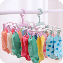 Multifunctional drying rack underwear underwear sunning socks plastic with clip round baby clothes adhesive hook shelf home
