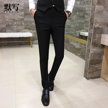 Silent Korean version trousers for men solid color business casual slim straight loose work suit trousers for men