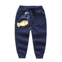 Very small fish 6102 boy spring autumn knit open range sports pants in small children pure cotton soft closing for leisure