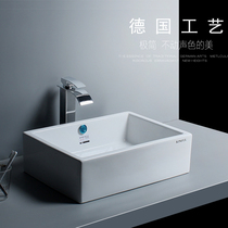 Jinerfu ceramic table basin Square with overflow hole Bathroom washbasin Art basin Balcony basin washbasin
