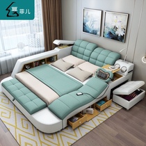 Tatami bu chuang modern minimalist massage cloth art bed 1 8 meters master multifunction double washable nuptial bed