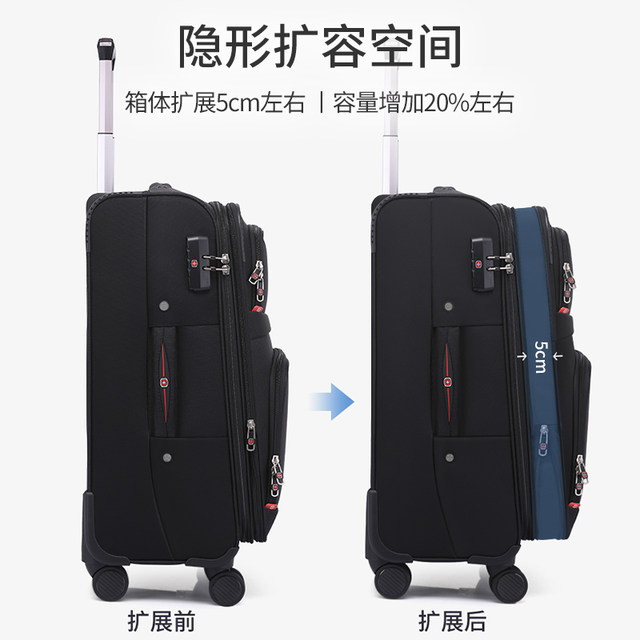 Swiss Army Knife Oxford Cloth Suitcase Men's Boarding Case Trolley Case 24 Inch Brand Large Capacity Suitcase Women's 20 Inch