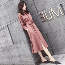 2021 Spring New temperament French first love shirt skirt mature high cold Line light mature wind waist dress women