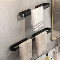 Nail-free towel rack toilet Space aluminum bath towel rack bathroom rack Toilet Shelf Towel Rod Single Pole
