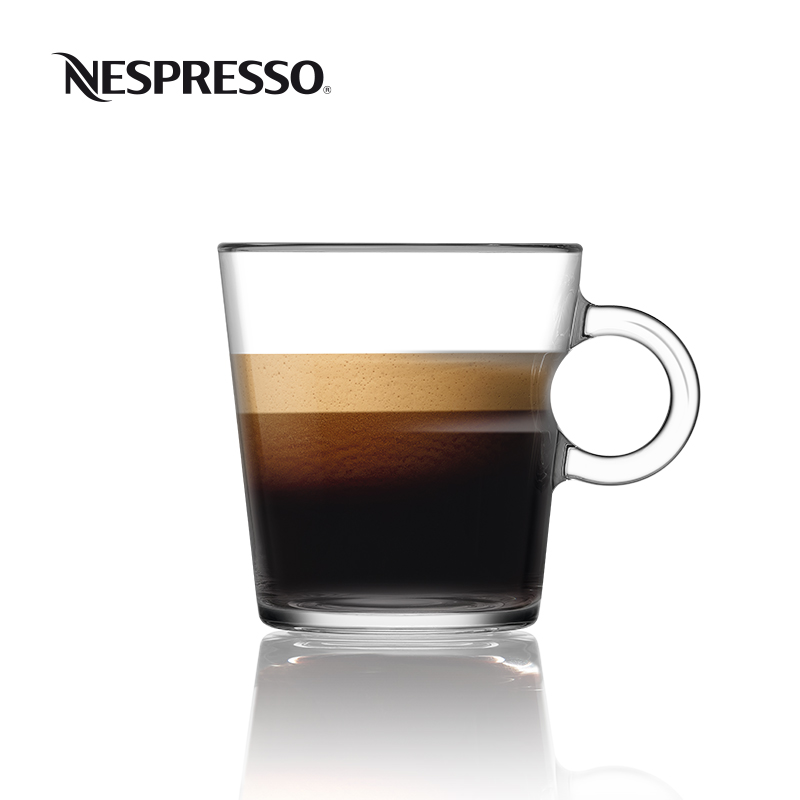 nespresso view series concentrated and large cup coffee cup and saucer set household simple tempered glass transparent