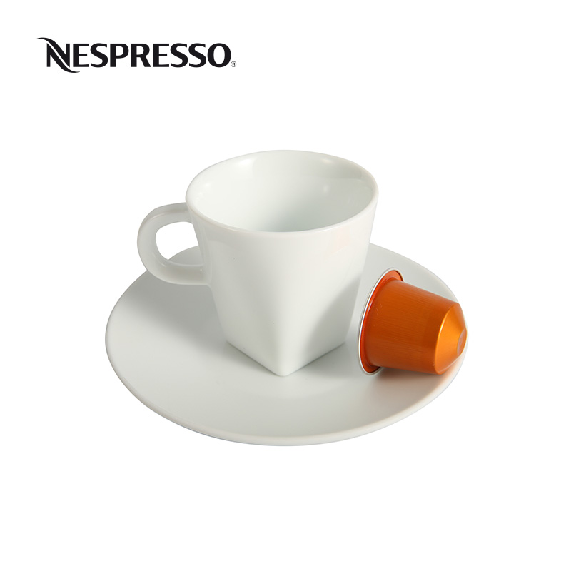 nespresso pure series espresso coffee cup set ceramic white coffee cup 80ml * 2 pieces