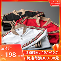 Light luxury fashion big brand style thick red jacket mens coat slim autumn leisure sports baseball collar clothes tide