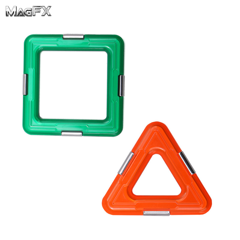 美国magfx精钢二代儿童磁力片散片磁力片积木正方形三角形