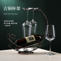 Household red wine cup holder wine cabinet red wine rack wine decoration upside down wine bottle shelf modern light luxury wine rack ornaments