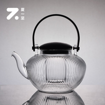 Summer solstice glass cooking teapot wooden cover electric pottery stove set lifting beam kettle heat-resistant kung fu tea set cooking dual-purpose