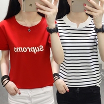 2021 summer new womens Korean version of the large size 200 pounds fat mmt shirt womens short-sleeved loose-sleeved ins top tide