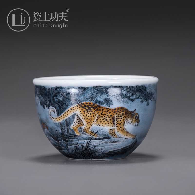 Porcelain jingdezhen ceramic sample tea cup by hand on kung fu master cup single cup men 's high - end large cups of tea