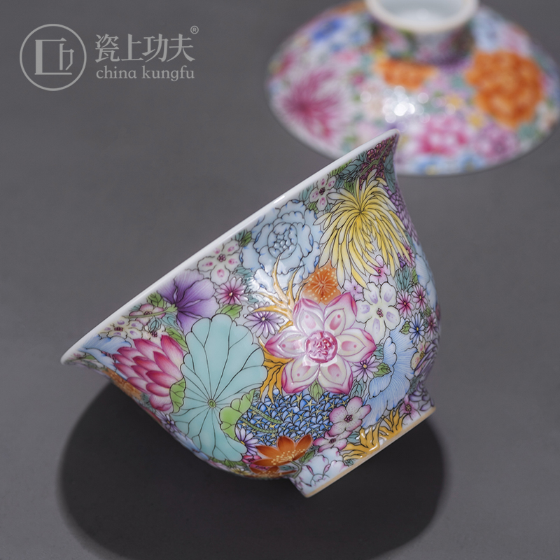 Colored enamel than spend tureen hand - made ceramic 2 to make tea bowl small getting high - grade jingdezhen tea orphan works, jack