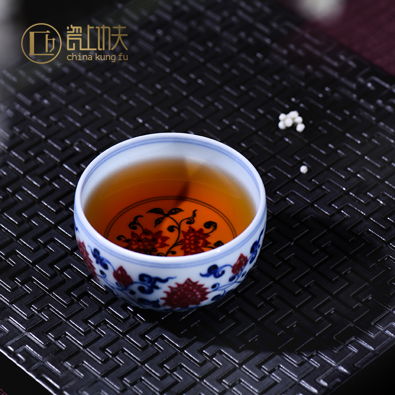 Kung fu tea set teacups hand - made porcelain jingdezhen ceramics youligong master cup single cup sample tea cup small bowl