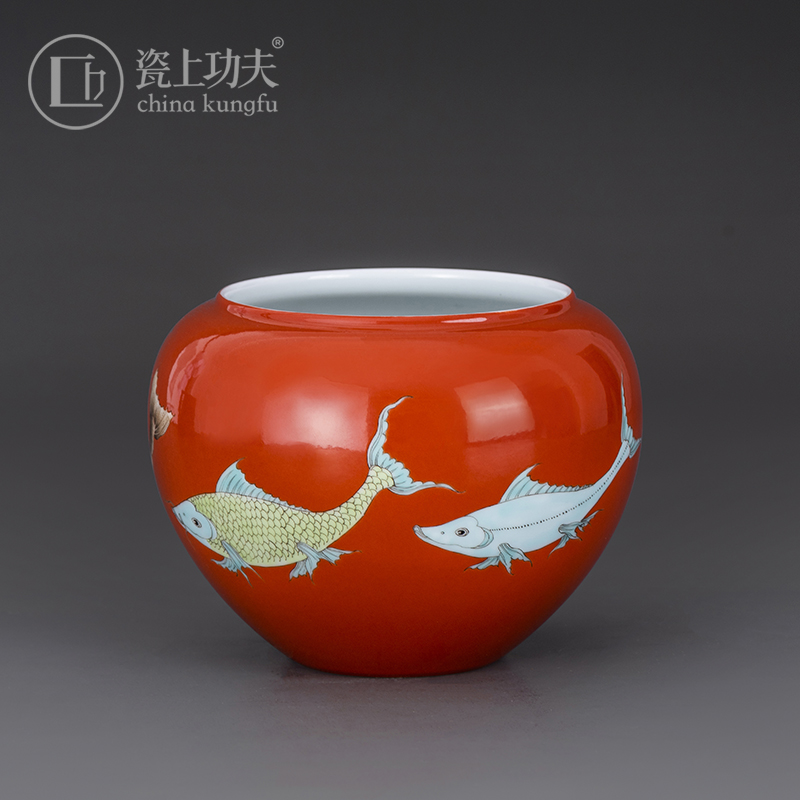 Jingdezhen porcelain on kung fu pure manual hand - made ceramic kung fu tea tea accessories small place tea to wash water