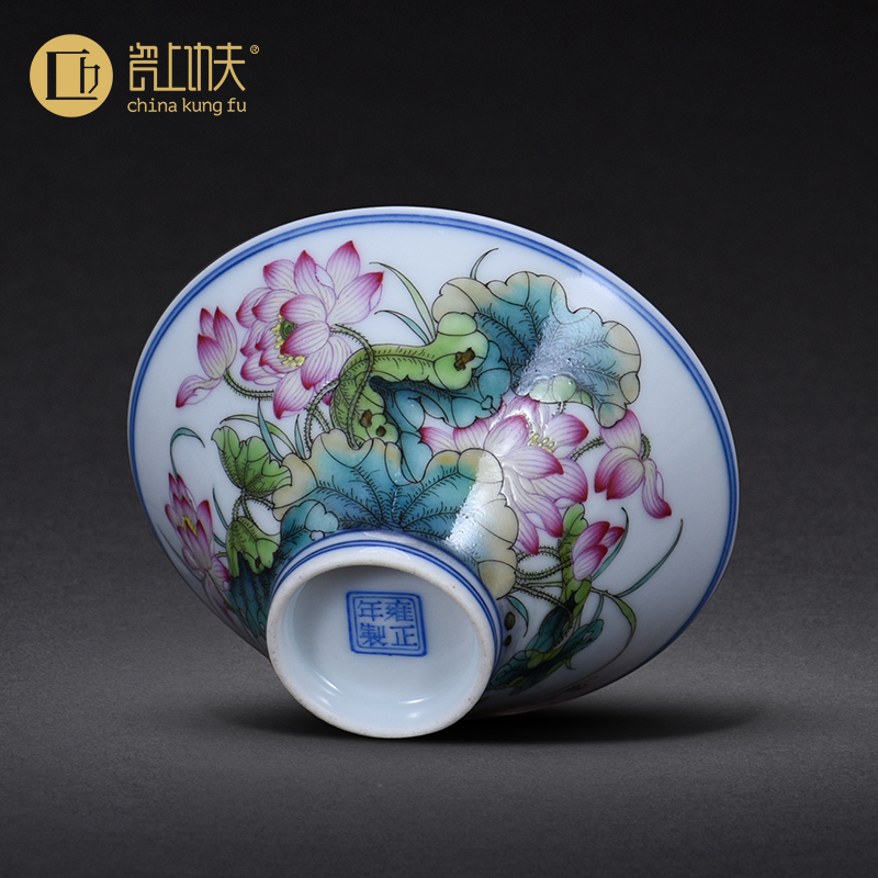 Jingdezhen ceramic perfectly playable cup hand - made of blue and white porcelain enamel see colour master kung fu tea cups of single cup sample tea cup by hand