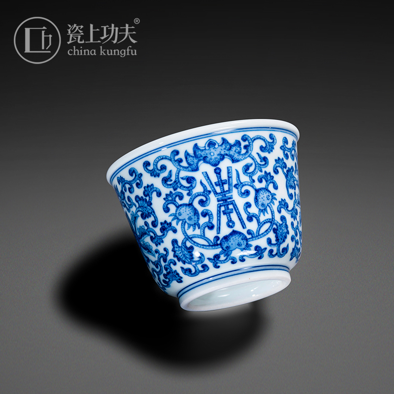 Jingdezhen porcelain on kung fu hand - made porcelain master cup ceramic cups single cup sample tea cup high - grade kung fu tea set