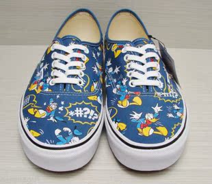 卡通vans disney authentic donald duck 卡通图案 男女滑板鞋