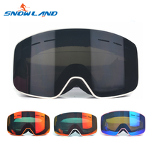 snowland large cylindrical ski goggles double anti-fog men and womens veneer double board ski glasses equipped with goggles