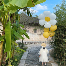 White daisy sun flower aluminum film balloon Korean ins childrens birthday party decoration photo props chrysanthemum
