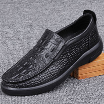 Foreign Trade Casual Crocodile Tattooed Shoes mens shoes Inlendermis Genuine Leather Spring Autumn Season 2019 New Korean Bean Bean Shoe Men