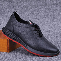 Foreign Trade Genuine Leather Men Shoes Casual Shoes Head Layer Bull Leather Mens Shoes Men Sports Casual Leather Shoes Soft Bottom Shock Absorbing Running Shoes