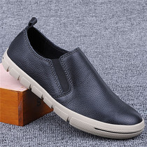 Foreign Trade Men Shoes Casual Leather Shoes Sport Board Shoes Spring Autumn Season Leather Shoes Men Soft Bottom 100 Hitch 2019 New Genuine Leather Board Shoes
