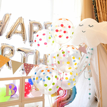 12 inch thick colored dot polka dot transparent balloon birthday adult wedding party decoration background colored latex balloon