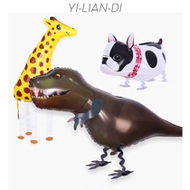 Walking walking cartoon animal pet aluminum film balloon childrens birthday party cute three-dimensional decoration decoration supplies