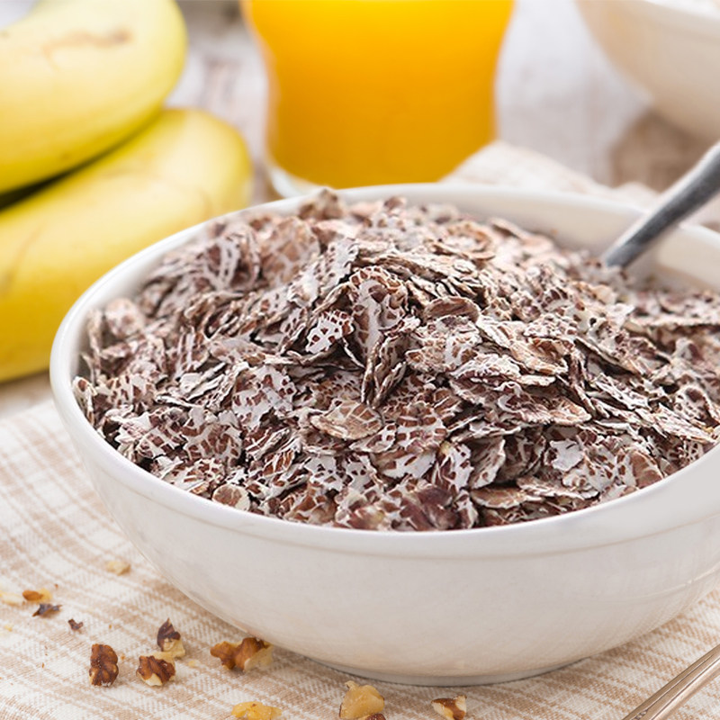 低脂黑麦片高膳食纤维燕麦片无糖精营养粗粮早餐即食冲饮懒人食品