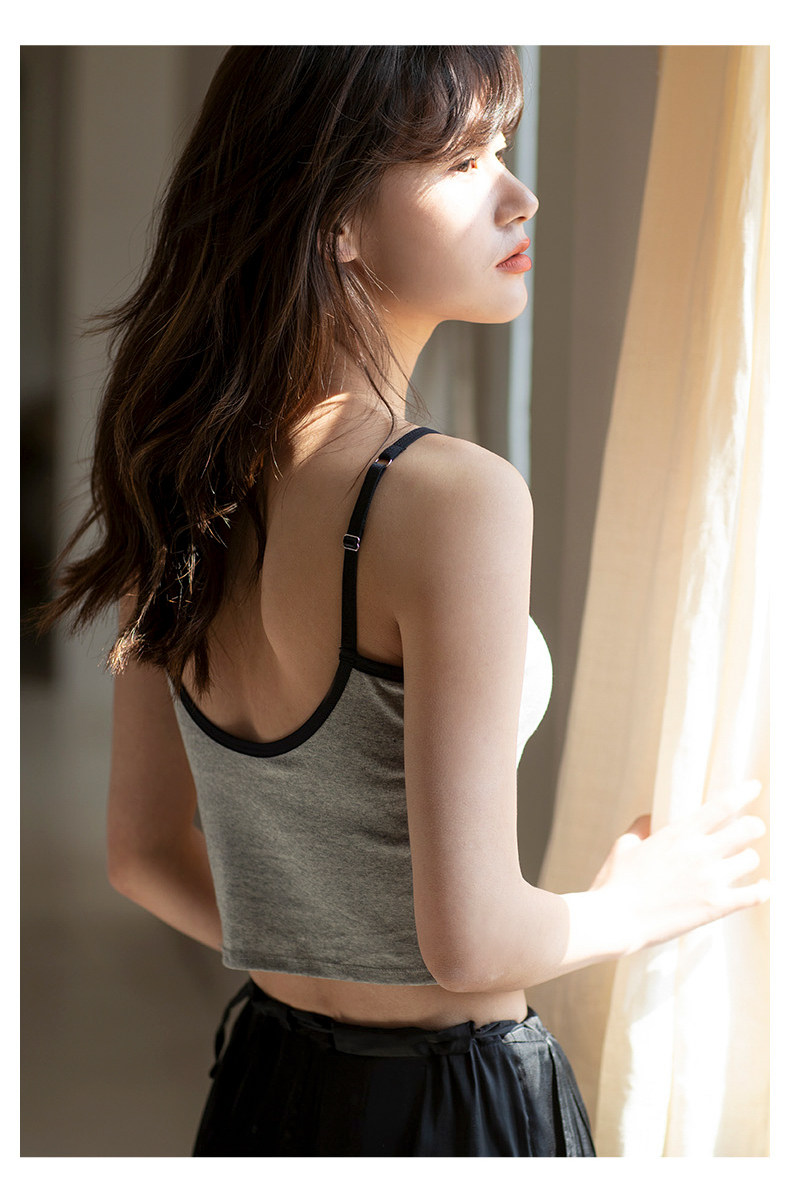 美背吊带背心女带胸垫聚拢一体文胸内衣大u打底内搭外穿抹胸上衣