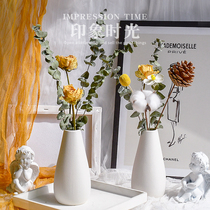 Full Star Dried Flowers Genuine Bouquet Air-dried Natural Yugali Leaf Rose Bottle Home Living Room Furnishing Decoration Pendulum